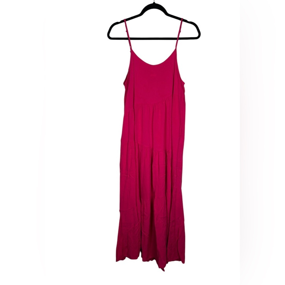 Women's Fuchsia Maxi Dress with Spaghetti Straps